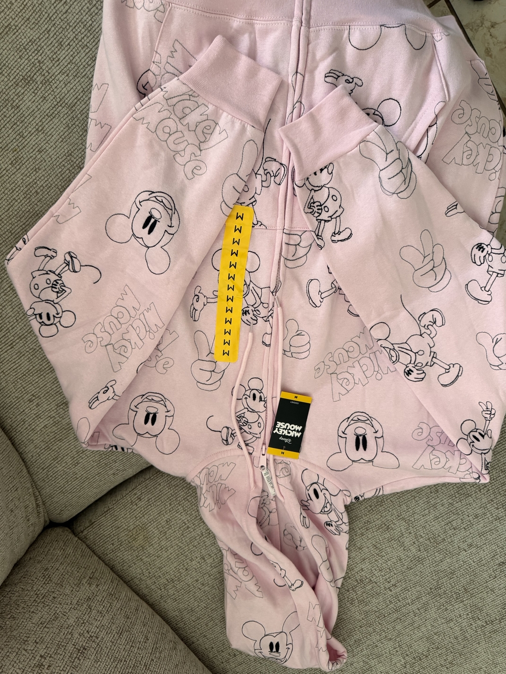 Disney Light Pink Mickey Mouse Sketch Zip Hoodie